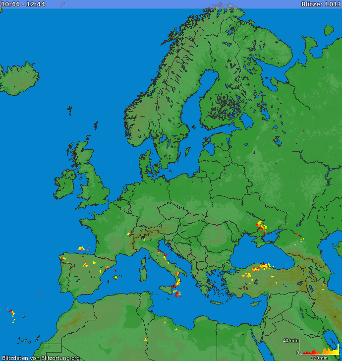 Mapa bleskov Európa 09.05.2025 05:04:46